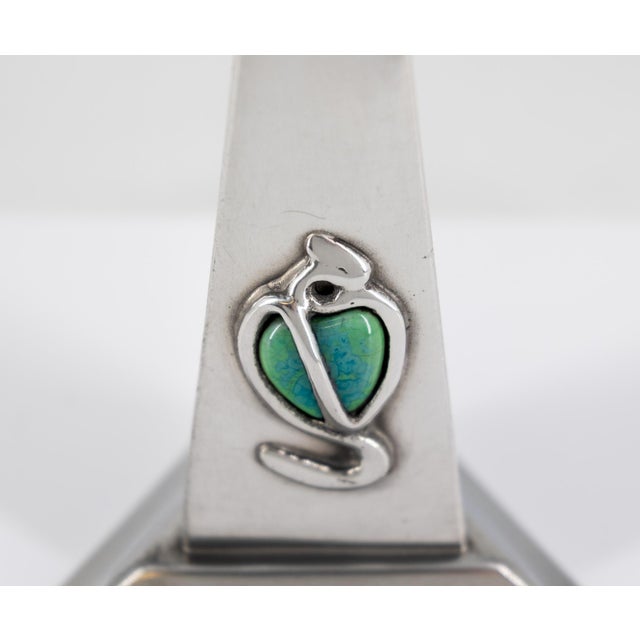 A lovely art nouveau pewter & cabochon tree ring stand. William hutton for g l connell, london. Circa 1900. the stand is...