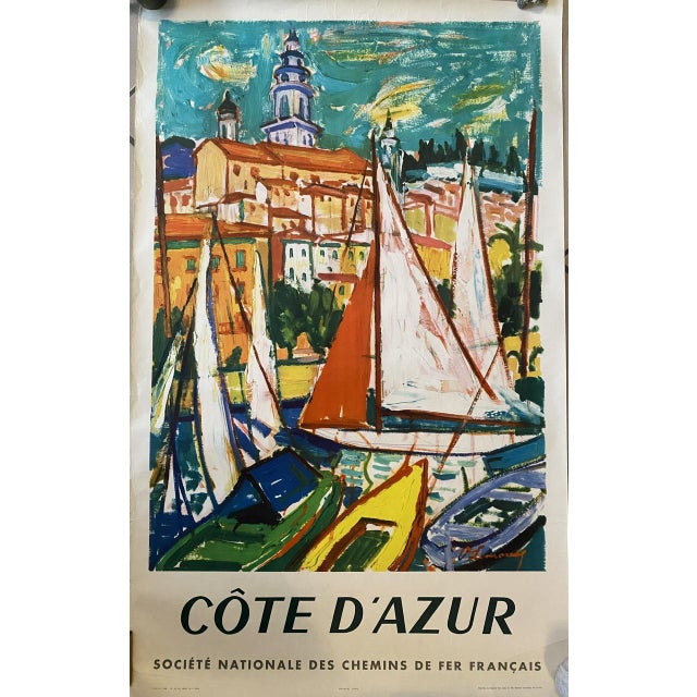 Côte d'Azur Poster by Marcel Limouse, 1960 For Sale - Image 14 of 14