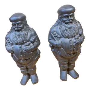 Pair of Mid 20th Century St Nicholas Cast Iron Andirons