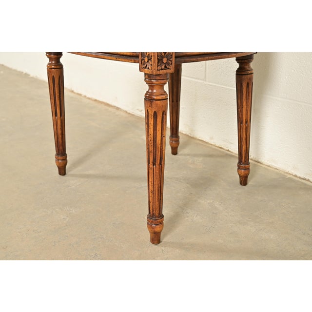 Karges French Regency Louis XVI Carved Walnut Cane Back Side Chairs or Dining Chairs, Pair For Sale - Image 9 of 13