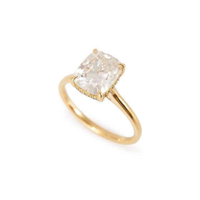 Gender: Ladies Metal Type: 14K Yellow Gold Ring Size: 7.75 Width: 1.80 mm Weight: 3.27 grams 14K yellow gold, diamond...
