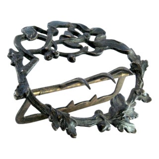 Silver Buckle with Floral Motifs For Sale