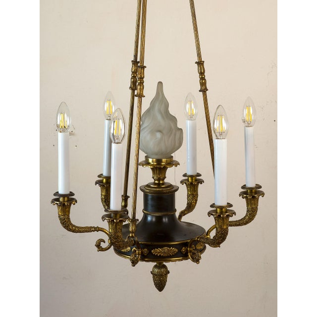 French Empire 7-Light Chandelier in Gilded Bronze, Late 19th Century For Sale - Image 10 of 17