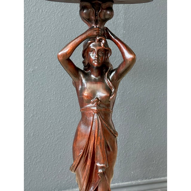 Art Nouveau Pedestal by E.Kopriwa Co. Architectural Modelers and Wood Carvers. For Sale - Image 4 of 18