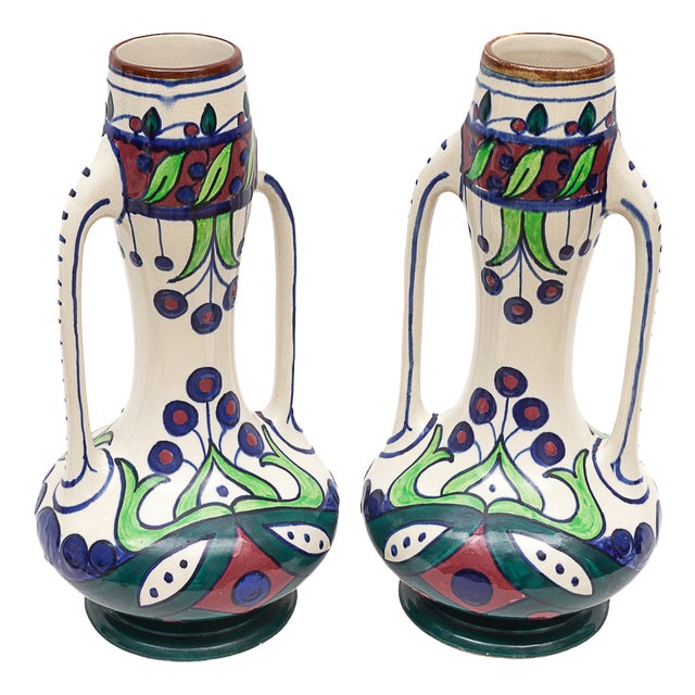 Art Nouveau Vases, 1890s, Set of 2 For Sale