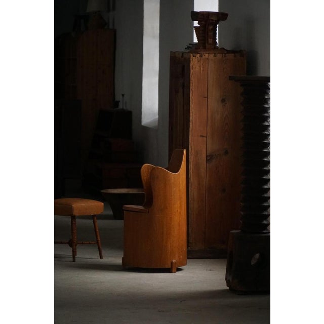 1950s Mid-Century Scandinavian Modern Stump Chair in Pine, 1950s For Sale - Image 5 of 18