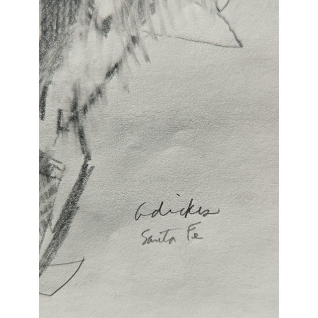 Early modern black and white sketch by iconic Houston based artist David Adickes. Pulled from a collection of previously...