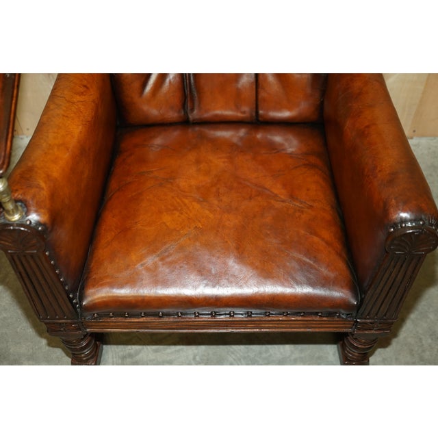 Regency Chesterfield Armchair in Brown Leather, 1810s For Sale - Image 15 of 18