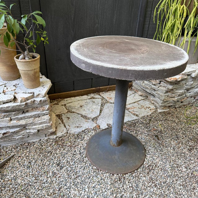 Mid 20th Century 20th Century Brutalist Concrete Metal Cafe Table For Sale - Image 5 of 12