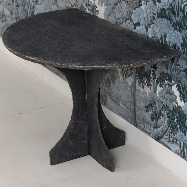 19th C. French Slate Demilune Console Table For Sale - Image 11 of 14