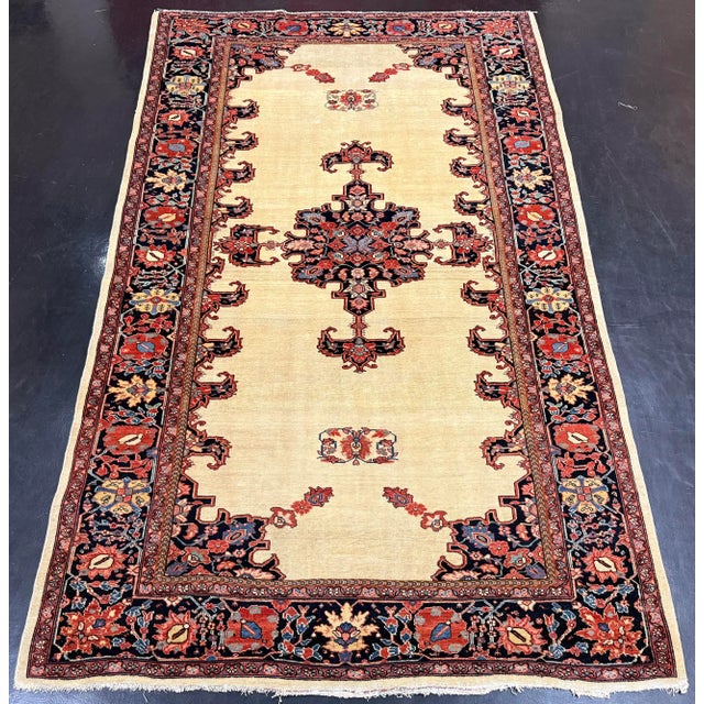 Extremely Fine Antique Persian Farahan Sarouk Rug 4’3” X 6’9” For Sale - Image 4 of 6
