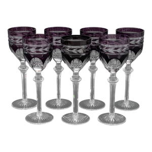 Bohemian Cut-Crystal Wine Glasses, 7