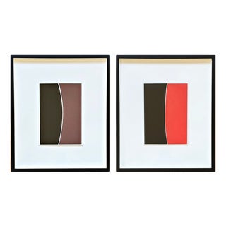 Rolf Hans, Pair of Monochrome Color-Field Collages, 1994, Paper For Sale