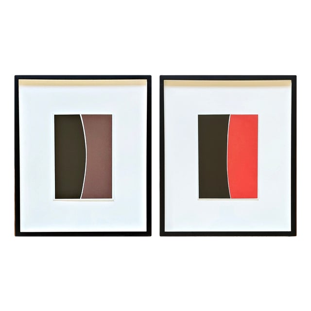 Rolf Hans, Pair of Monochrome Color-Field Collages, 1994, Paper For Sale