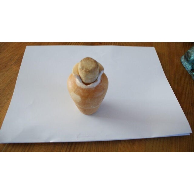 19th C Egyptian Revival Beige Alabaster Flask - 1 Pc For Sale - Image 6 of 11