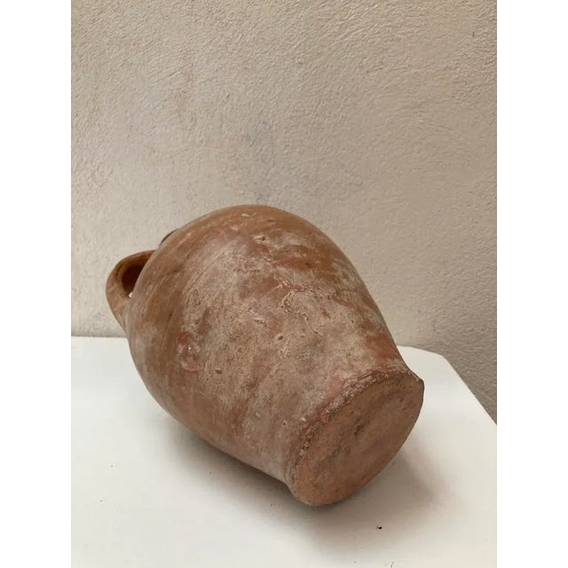 Rustic Vintage Beige Faience Vase For Sale - Image 3 of 5