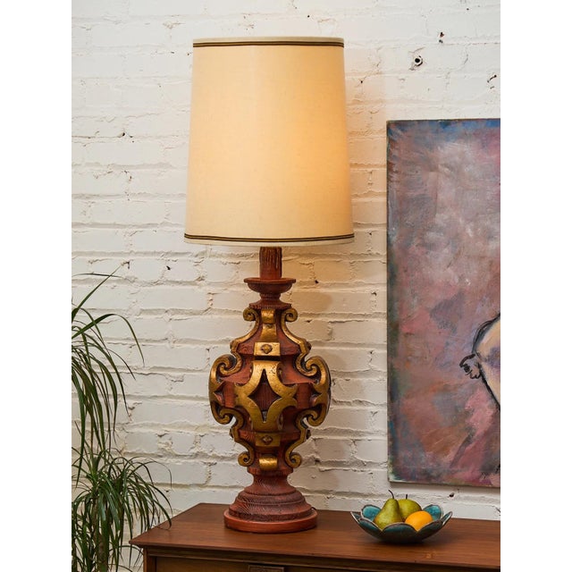 Mid-Century Modern Mid 20th Century Regency Wood Lamp For Sale - Image 3 of 10