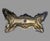 Ornate Vintage Antique Cast Metal Gold Painted Standing 16.25" Vanity Mirror For Sale - Image 9 of 10