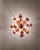 1980s Vintage Italian Porcelain & Amber Brown Murano Glass Flower Chandelier For Sale - Image 5 of 10