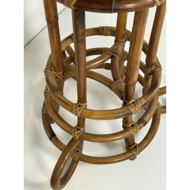 Wood Bamboo Stools from Isa Bergamo, 1960s, Set of 2 For Sale - Image 7 of 11