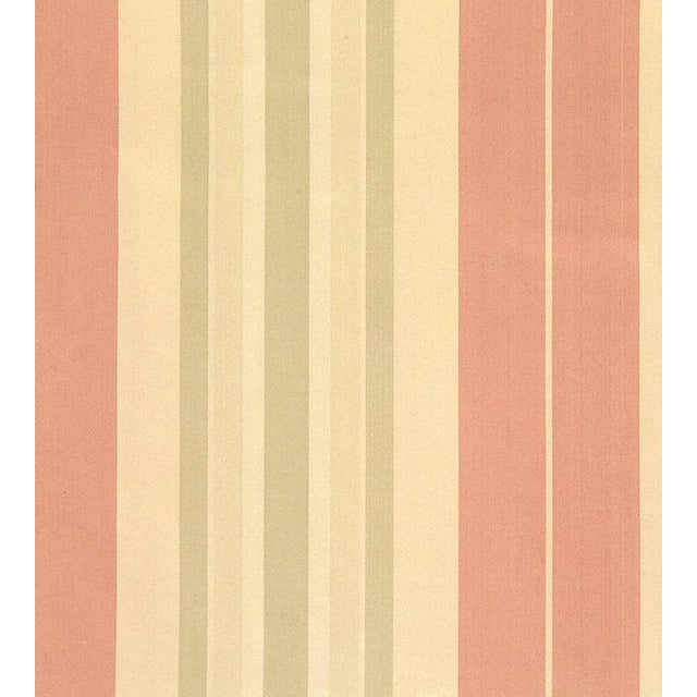 Traditional The House of Scalamandré Deanna Stripe Fabric, Rose/Green For Sale - Image 3 of 3