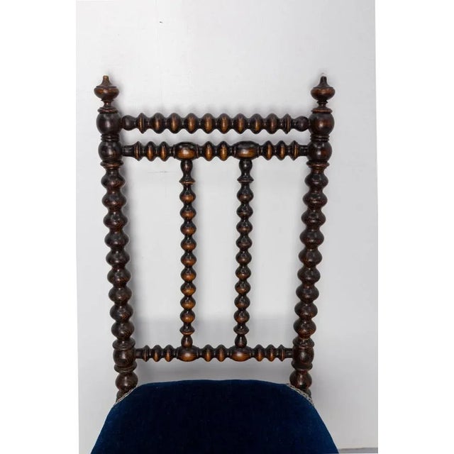 Napoleon III Chair with Turned Beech & Velvet for Child, 1880s For Sale - Image 10 of 12