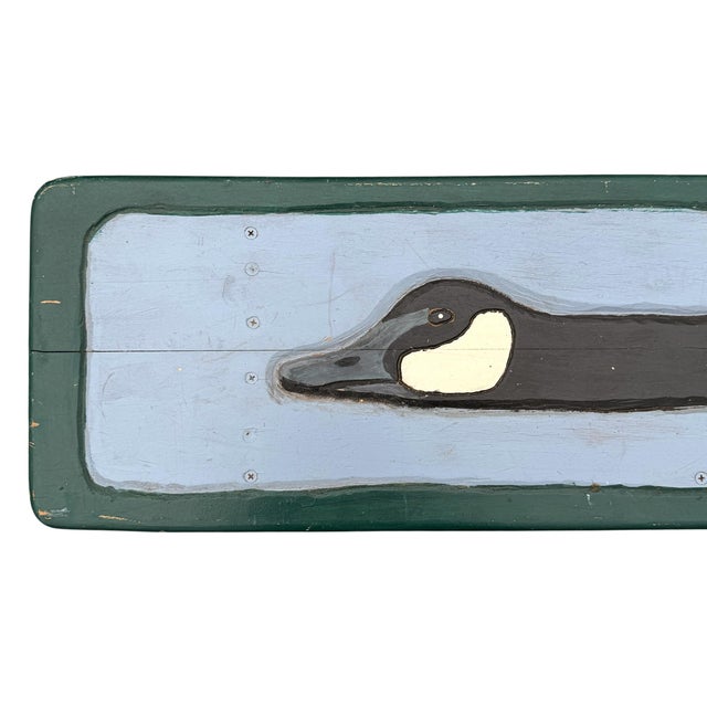 Dark Green Hand-Carved Canada Goose Bench For Sale - Image 8 of 16