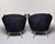 Black Mid Century Italian Gio Ponti Style Chairs With New Epingle Upholstery - Pair For Sale - Image 8 of 11