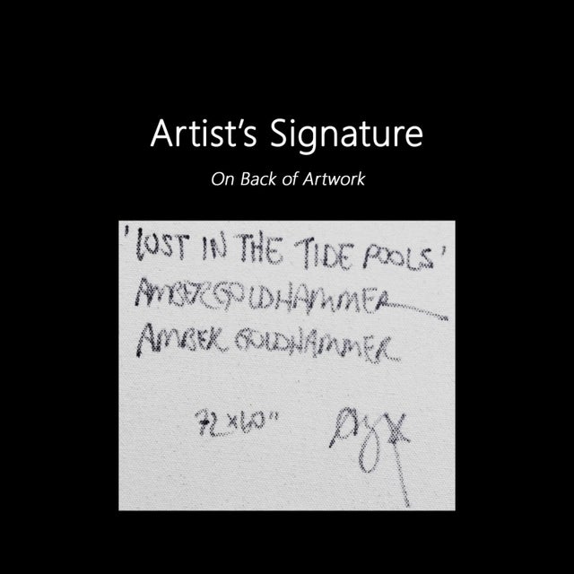 Large Oversized Contemporary Abstract Acrylic on Canvas Painting "Lost in the Tide Pools" Original Black and White Painting by Amber Goldhammer For Sale - Image 9 of 9