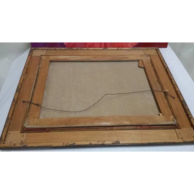 Gorgeous Impressionist 'Boating Party' Painting on Linen, painted by Spanish Artist J. Sanz (signed) in 1959. Sanz...