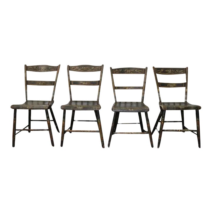 American Hitchcock Chairs Hand Painted Set of 4 Chairish