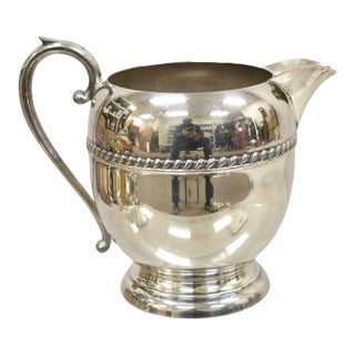Vintage Sheridan Silver Plated Victorian Style Bulbous Water Pitcher For Sale