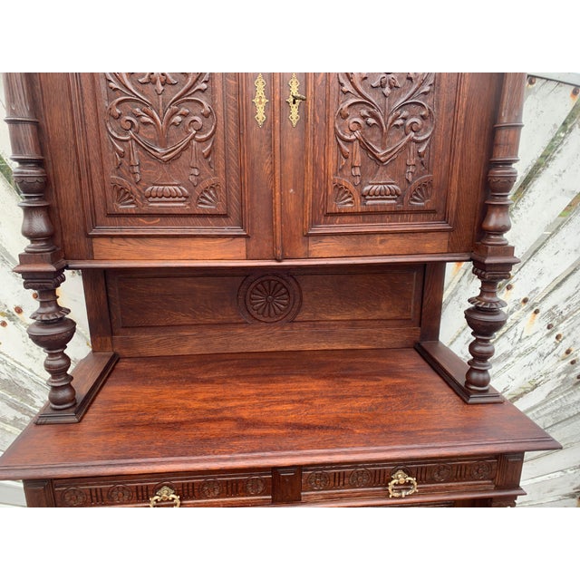 Art Nouveau Cupboard in Oak, 1900s For Sale - Image 3 of 18