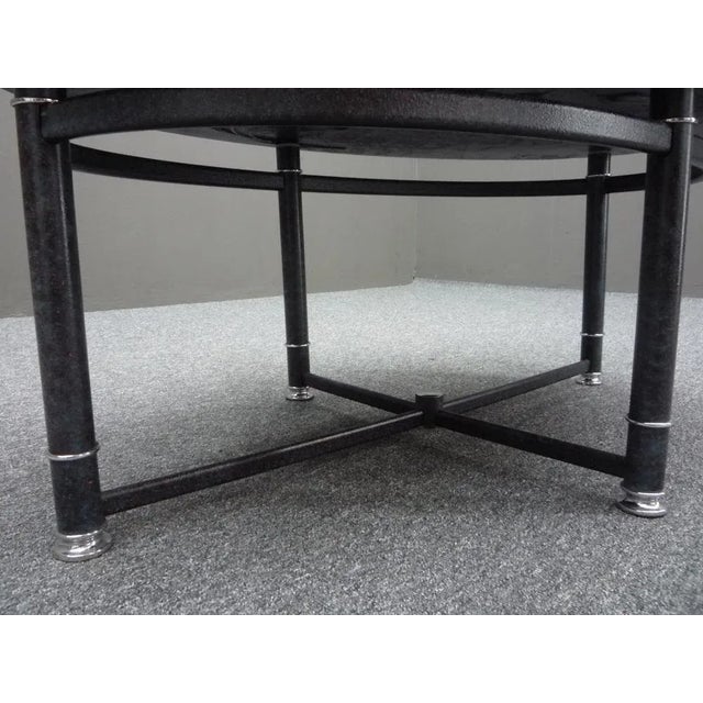 Metal Regency Glass Coffee Table, 1980s For Sale - Image 7 of 9