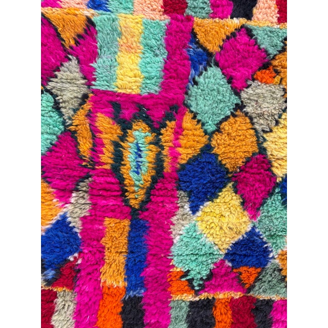 Berber Tribes of Morocco Moroccan Boujad Runner Rug 2'5" X 10'10" – Colorful Handwoven Berber Corridor Carpet, Vibrant Tribal Design For Sale - Image 4 of 11