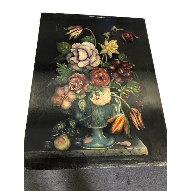 Framed Painted Floral Flowers Still Life on Board For Sale - Image 9 of 13