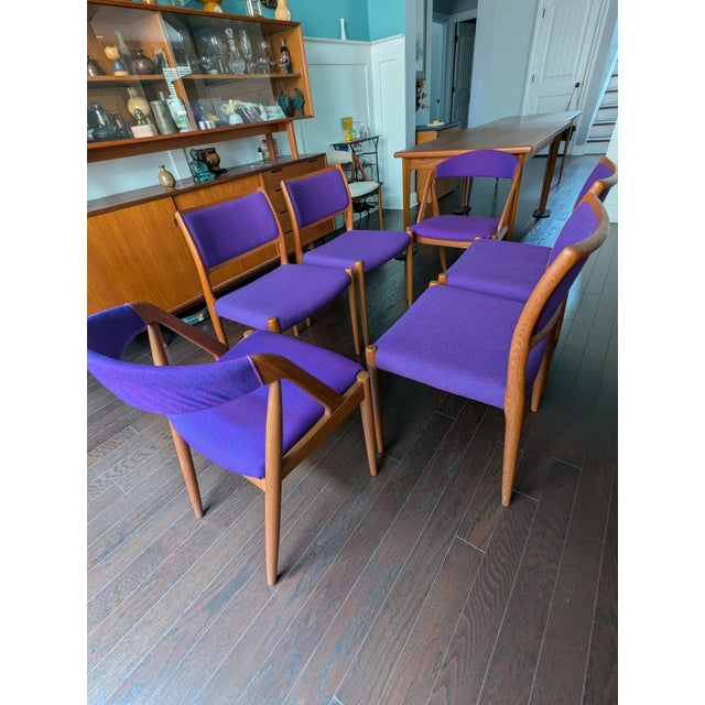 Set of 6 Vintage Danish Modern Teak Dining Chairs (Attributed 4 Niels Møller, 2 Kai Kristiansen) For Sale - Image 16 of 18