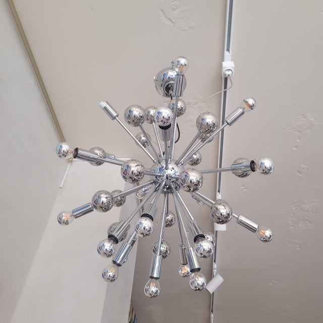 1970s Space Age Sputnik Lamp in Chrome Metal, Germany, 1970s For Sale - Image 5 of 17