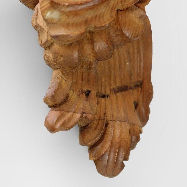Pair of Antique French Louis XIV Carved Figural Cherub Wood Sconces For Sale - Image 11 of 14
