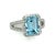 Traditional Natural Topaz Diamond Ring 6.5 14k W Gold 5.17 TCW Certified For Sale - Image 3 of 7