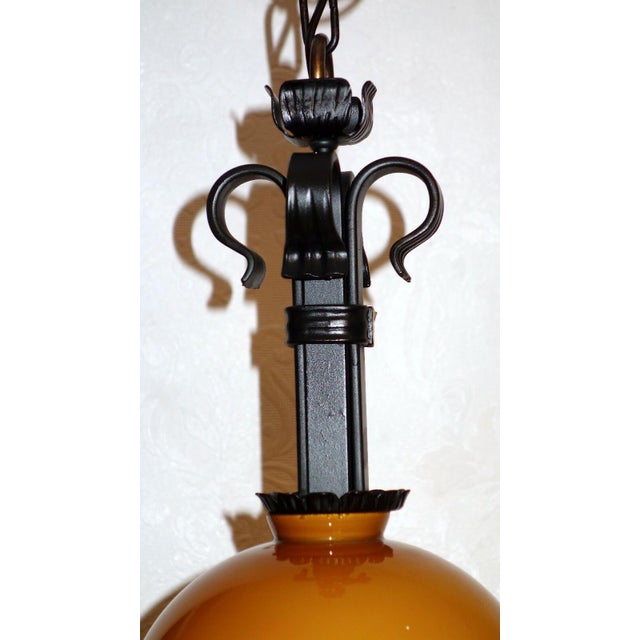 Antique Wrought Iron Glass Lamp from Koch U. Söhne, 1930s For Sale - Image 6 of 12