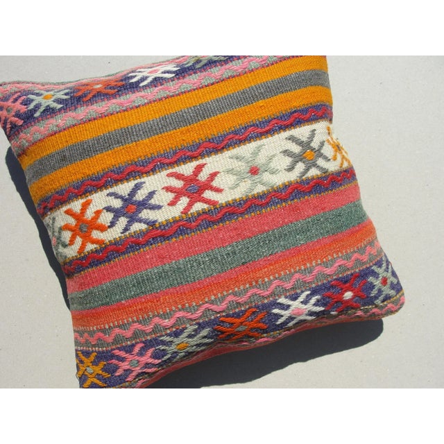 Art Deco 1980s Kilim Rug Pillow Cover For Sale - Image 3 of 7