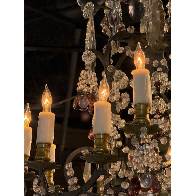 French Iron Chandelier For Sale - Image 4 of 7