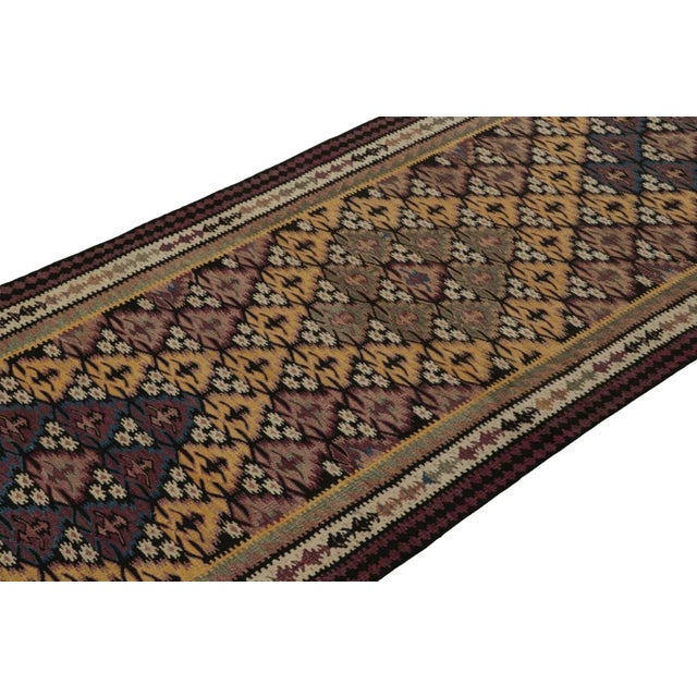 1950s 1950s Vintage Persian Kilim in Polychromatic Geometric Patterns For Sale - Image 5 of 7