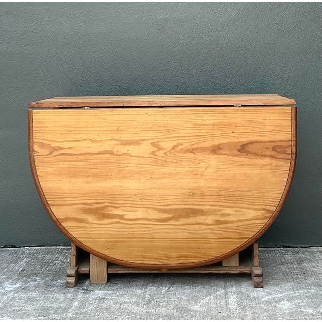 Khaki Vintage Drop Leaf Dining Table For Sale - Image 8 of 12