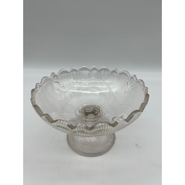 Antique Pressed Flint Glass Compote, "Bellflower", Circa 1850's For Sale - Image 9 of 10