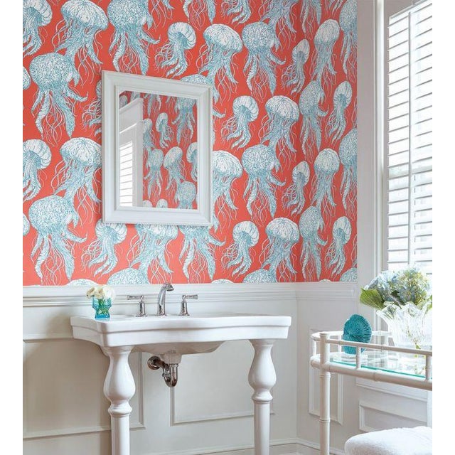 Jelly Fish Bloom Wallpaper Cornflower Blue Chairish