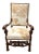 Antique French Baroque Style Carved Wood Reupholstered in Animal Hide with Nail Head Trim, Throne Chair or Accent Chair....