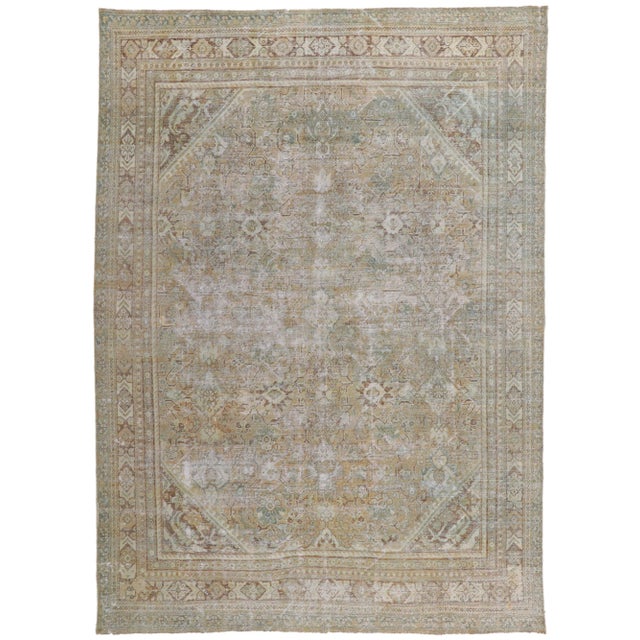 Early 20th Century Antique Persian Mahal Rug, 09'00 X 12'06 For Sale - Image 9 of 9