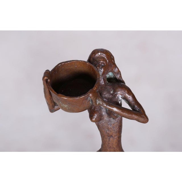 Art Deco Bronze Sculpture of Girl with a Bucket, Czech, 1930s For Sale - Image 4 of 9